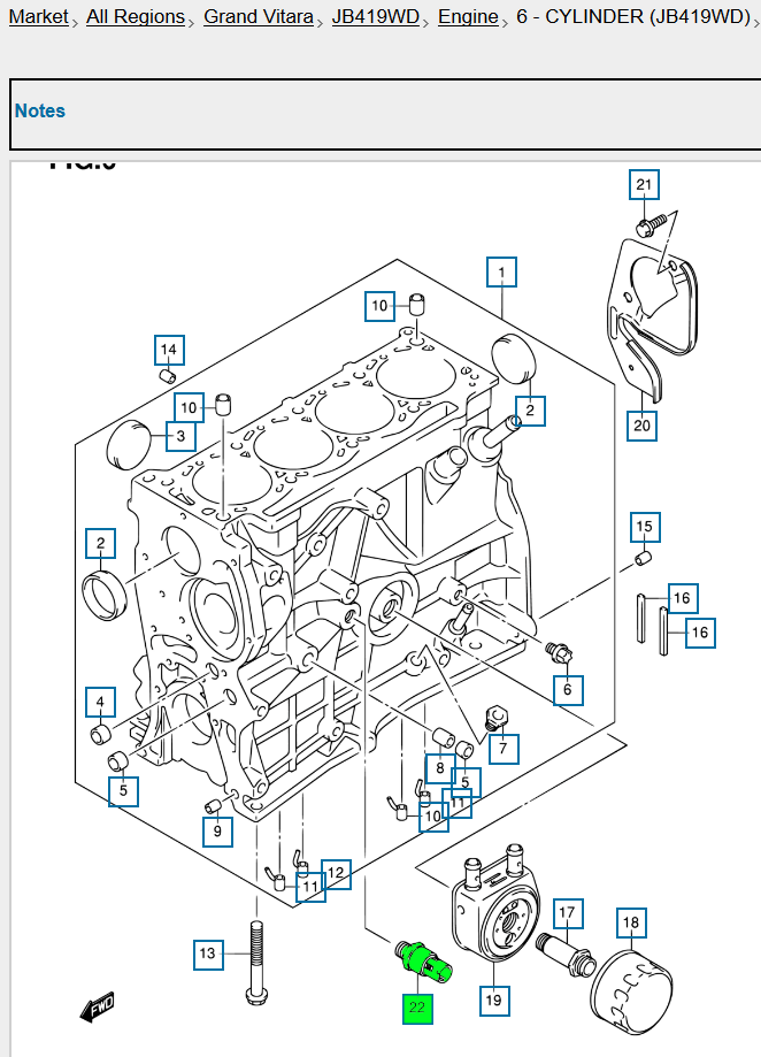 Suzuki JB419 oil pressure switch location.png