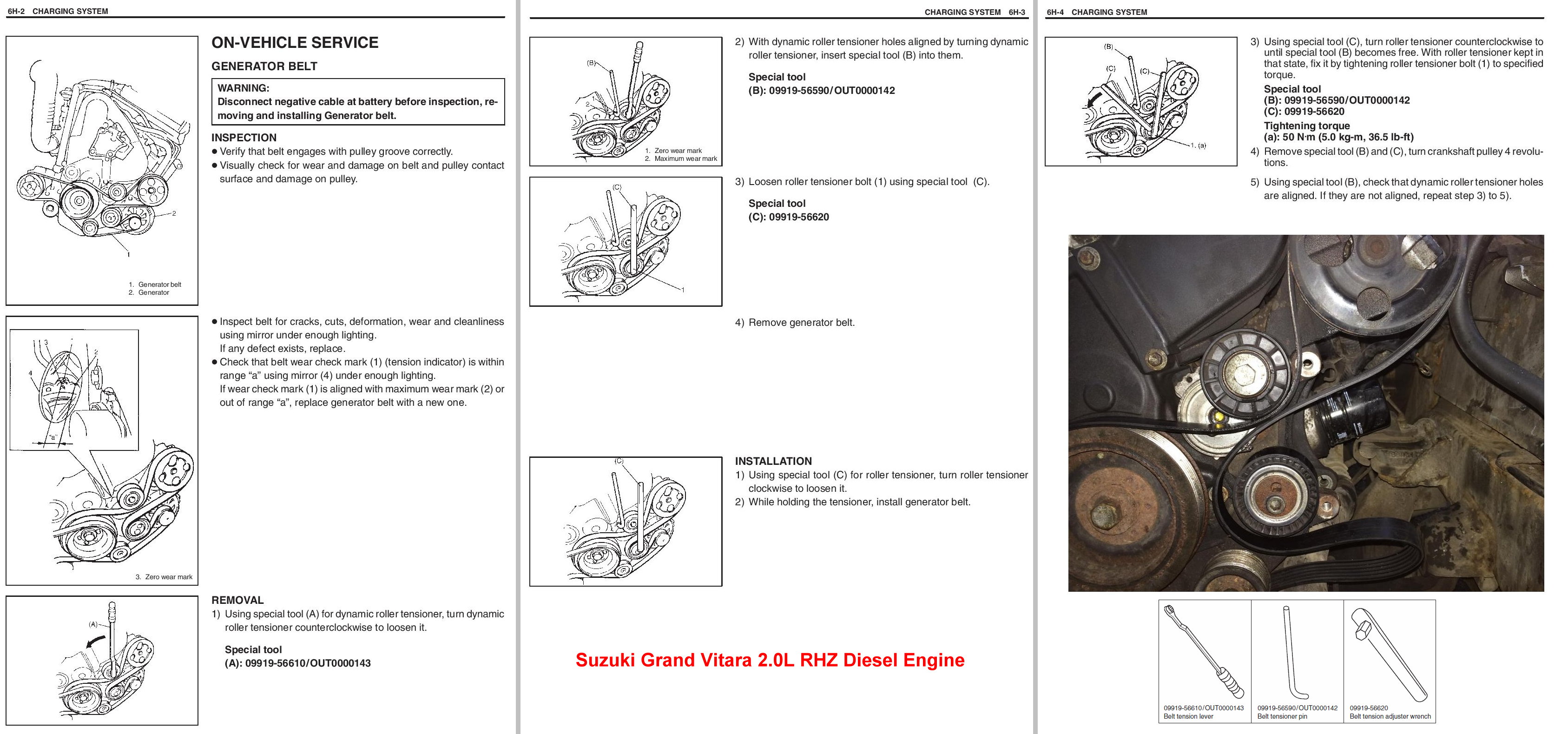 Suzuki Grand Vitara Alternator Belt Replacement Suzuki